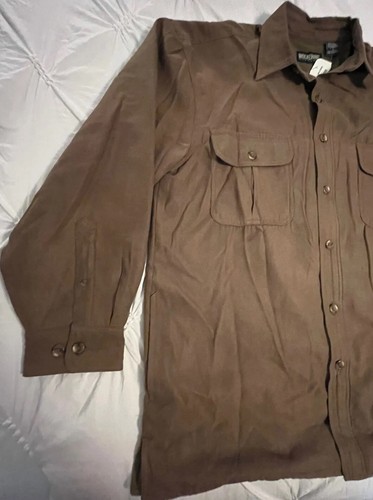Camicia uomo Wolverine marrone foderata con bottoni manica lunga taglia large nuova con etichetta - Foto 2 di 10