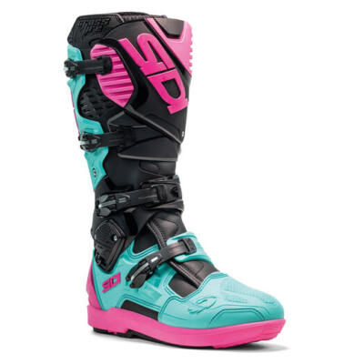Sidi Crossfire 3 SRS Motocross Boots Ultimate Protection Black/Mint/Pink