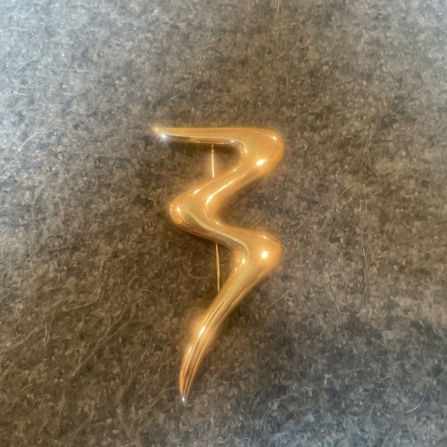 Trifari Abstract Art Gold Tone Pin Brooch Zig Zag Statement Piece - Picture 4 of 10