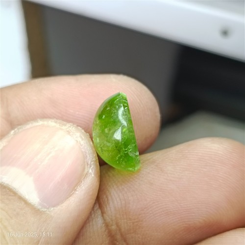 12.4 CT Natural Green Cabochon Tourmaline Loose Gemstone for Ring Jewelry Making - Picture 10 of 13