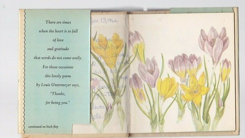 Thanks A Poem Louis Untermeyer Vintage Hardcover Small Book Joan Berg 1965 - Foto 3 di 5