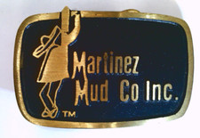Martinez Mud Co Inc. Solid Bronze 3 inch Belt Buckle Vintage