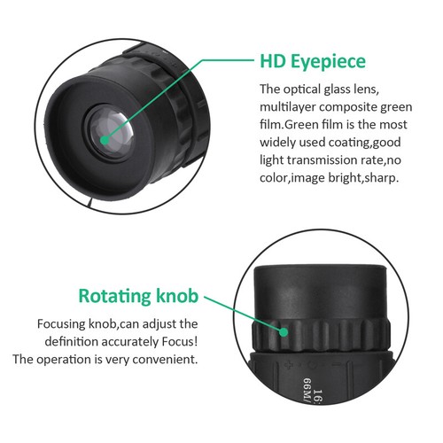 16X52 Monocular Zoom Dual Focus Rubber Armored Telescope for Hunting / Camping - Picture 9 of 17