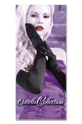 COTTELLI COLLECTION Cottelli Damen Handschuhe Satin S M L schwarz gloves dehnbar Abendmode Gala Ball