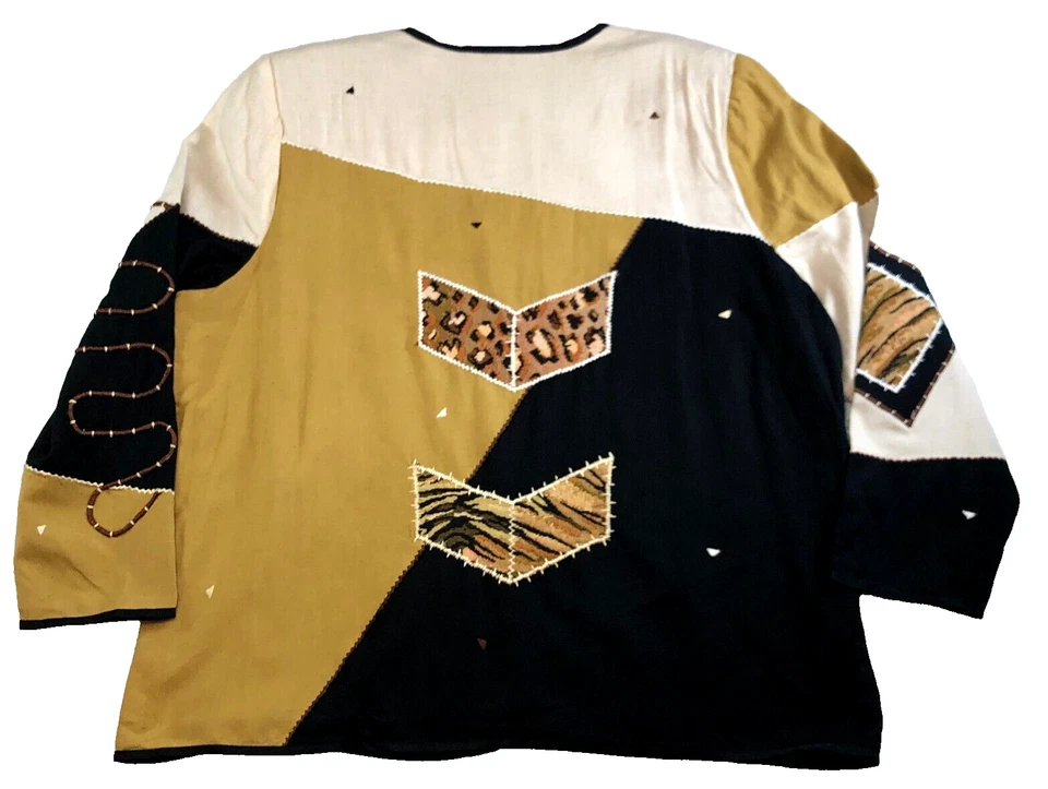 Blazer Indigo Moon Mujer Talla 1X Boho Hippie Artístico Forrado Almohadillas para el Hombro Nuevo con Etiquetas Foto 4 de 4