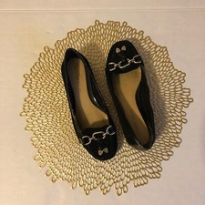 Antonio Melani Suede Flats Loafers Slip On Size 6M Silver Details Tassels