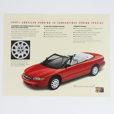1997 1/2 Chrysler Sebring JX Convertible 1 Page Dealer Sales