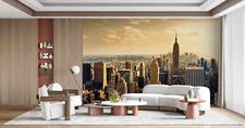 3D Sunset Sky City Building Wall Murals Wallpaper Murals Wall Sticker