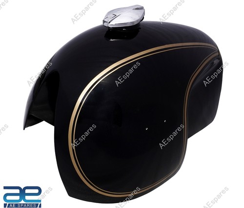 10-12 Gallon Petrol Tank Black Painted Golden Stripe For BMW Hoske Heinrich - Bild 5 von 8