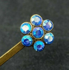 Michal Negrin Hairpin With AB Blue Swarovski Crystals Romantic Flower Gift New