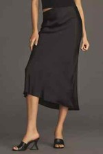 Reformation Layla Silk Skirt Sz 10 Anthropologie Black Classic Romance Flowy NEW
