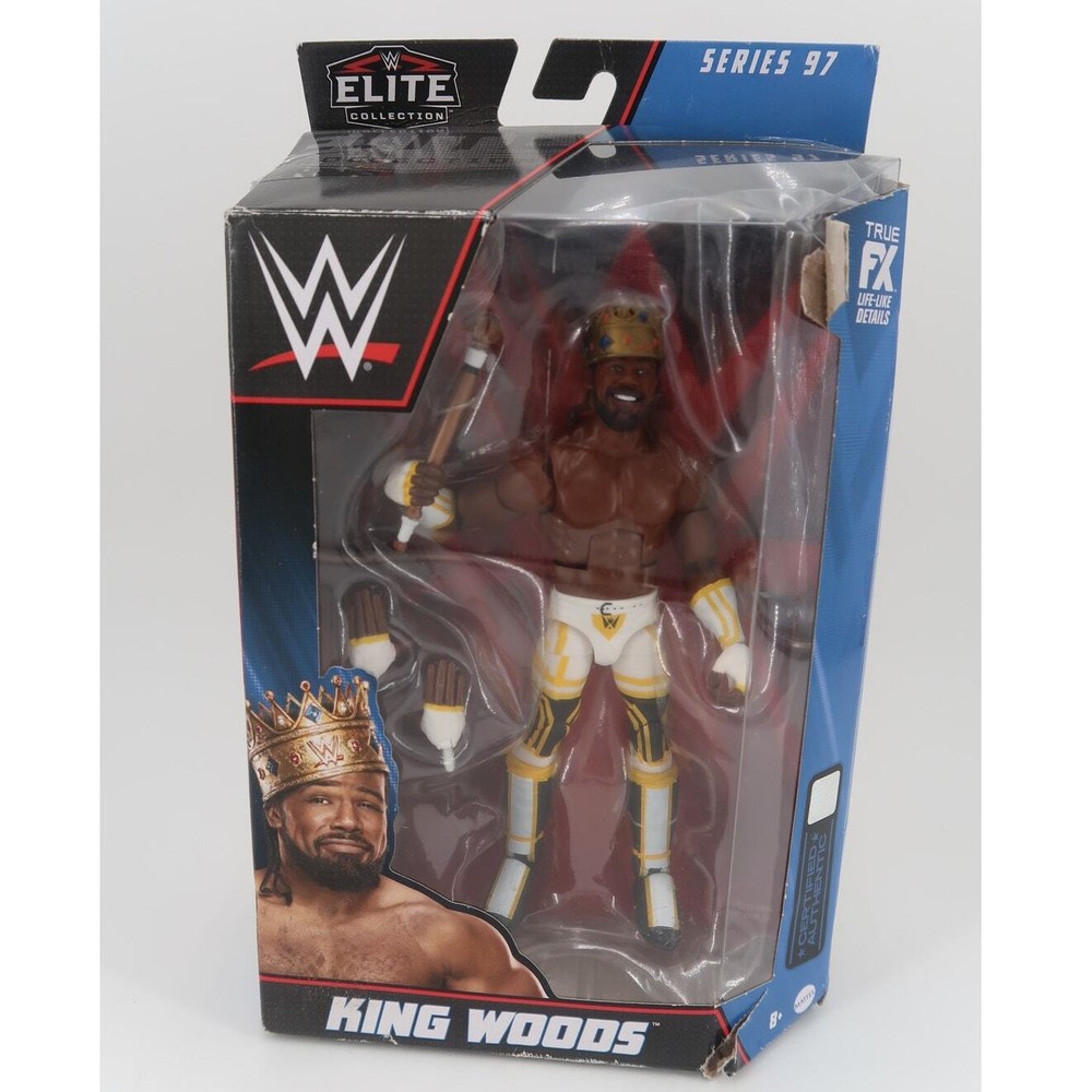 Mattel WWE Elite Collection Series 97 King Woods White Pants * DAMAGED BOX *