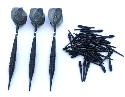 3 Dartpfeile Soft Darts Black Arrow je 20 gramm Darts + 50 Ersatz Dartspitzen