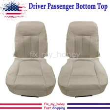 New Driver & Passenger Bottom & Top Cloth Seat Cover Tan For 2011-2014 Ford F150
