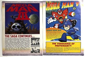 VTG 1993 MEGA MAN 3 & 5 Original Print Ads Game Boy/NES Art 20x26cm NIN 44