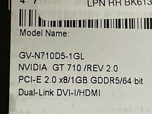 NVIDIA GV-N710D5-1GL 1GB GeForce GT 710 Graphics Card Dual-link DVI-I HDMI PCI - Picture 4 of 4