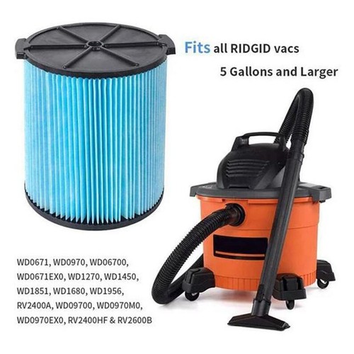 For RIGID Shop Vac Filter Reusable 3 Layer Washable 5 Gal Wet Dry