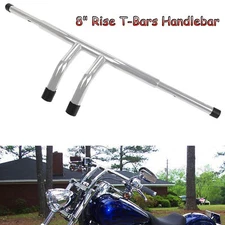 Motorcycle Fat 1 inch Chrome 8" Rise Pullback T-Bars Handlebars Drag Universal