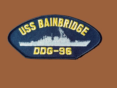 USS BAINBRIDGE DDG-96 U.S NAVY SHIP HAT PATCH U.S.A MADE HEAT TRANSFER