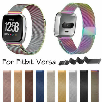 Magnetic Milanese metal For Fitbit Versa Watch Wrist Band Strap