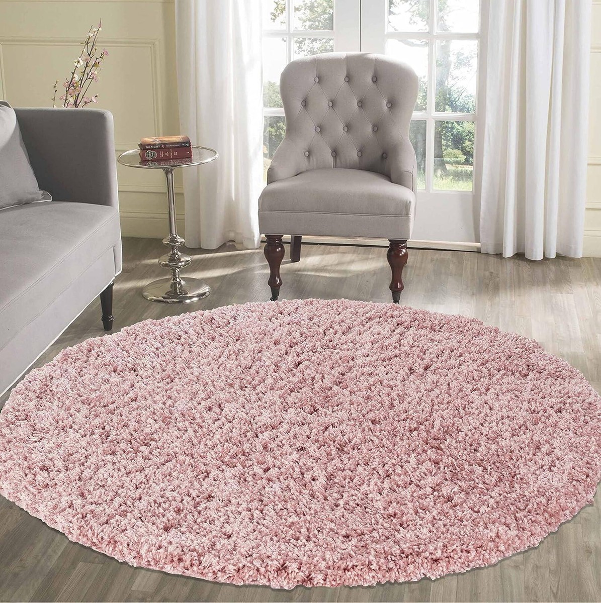 Living Room Shaggy Area Rugs Polypropylene Round Serdim Rugs Baby