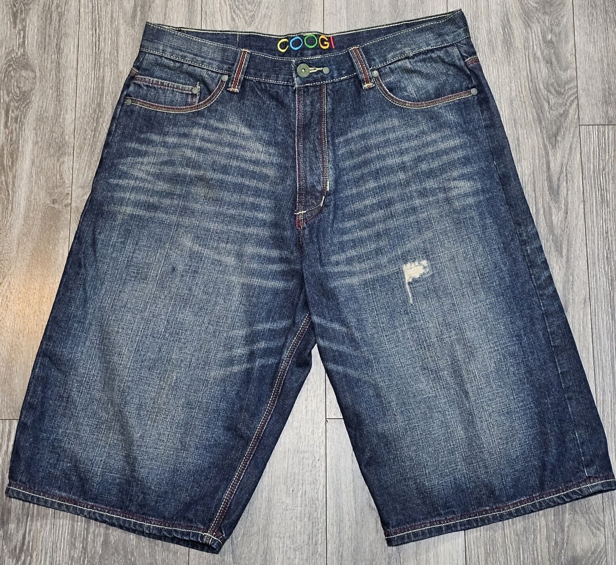 Coogi Authentic Australian Jean Shorts Jorts Blue Embroidered Men's Size  38X16