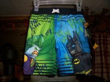 BATMAN BOYS SWIMMING TRUNKS SIZE XS 4-5 DRAW STRING POOL BEACH VACATION SHORTS
