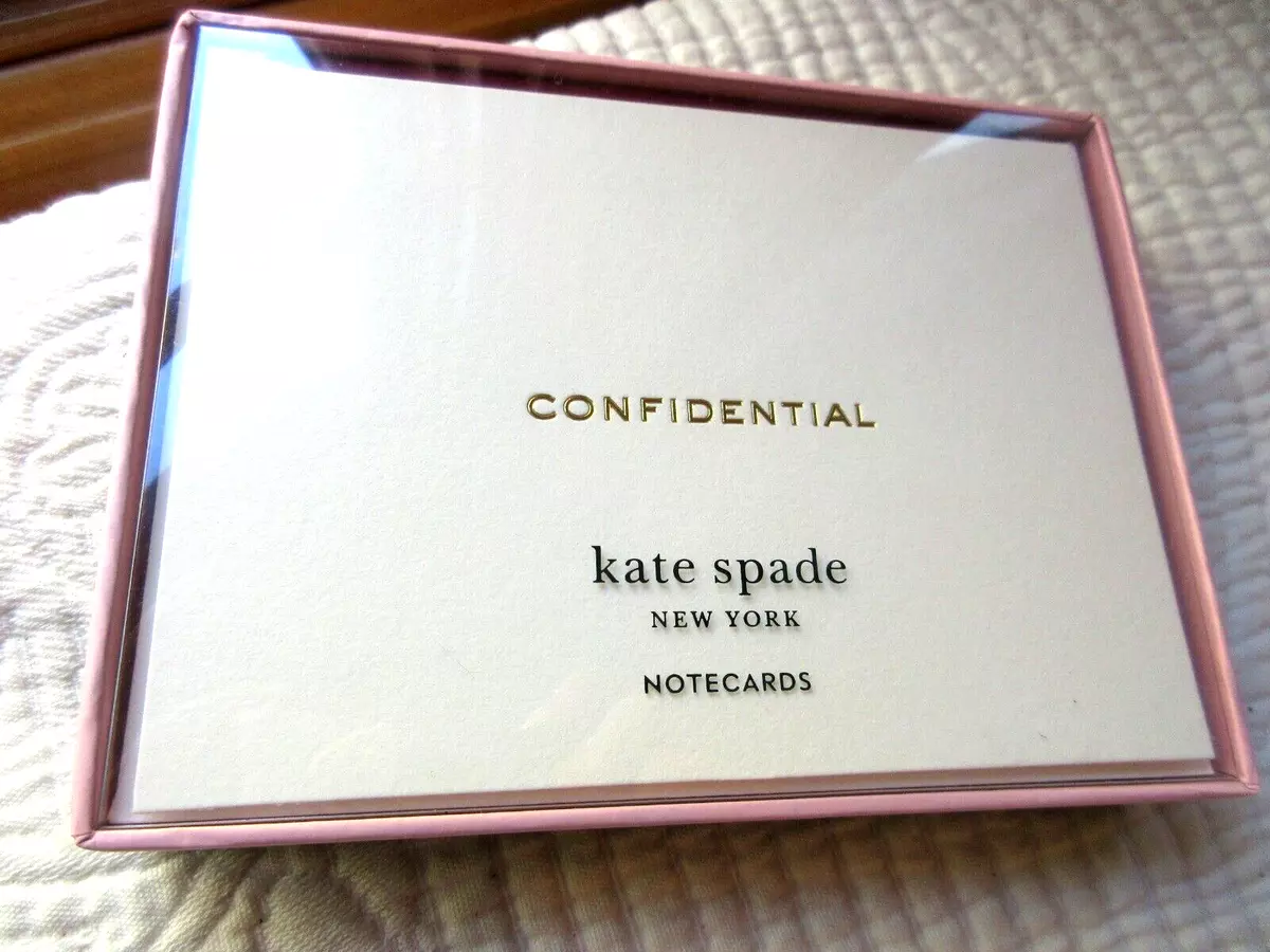 KATE SPADE CONFIDENTIAL GOLD FOIL NOTECARD SET 10 CARDS + 10 LINED  ENVELOPES NIB | eBay
