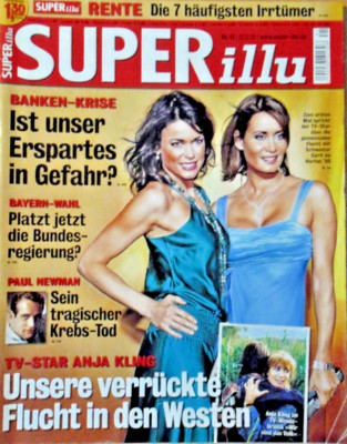 SUPER ILLU 41 - 2-10. 2008 Anja Kling Ivonne Schönherr Paul Newman Brad Pitt