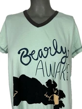 Lazy One Bearly Awake Night Shirt Night Gown Mint Women’s S/M 0140