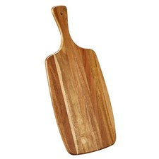 Acacia Wood Cutting Board and Cheese Board with Handle for Braed Chopping Boa...