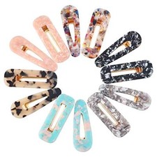 12 Pieces Acrylic Resin Hair Clips Geometric Alligator Hair Clips Colorful