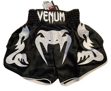 NEW Venum Bangkok Inferno Muay Thai Shorts - Black/White XS Boxing Fight Wear