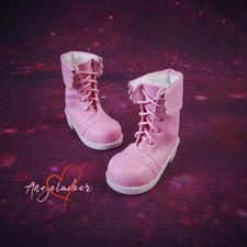 1/4 1/3 BJD Doll Shoes Middle Boots Lace-up Round-toe Flanging Shoes Top 5Colors