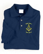 Masonic Polo Embroidered #793-P Mason Blue Lodge Freemason