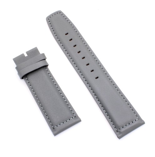 Sangle Montre Cuir Autruche - Gris Fumé, 20 Mm | Fabriqué En Italie | Compatible Omega, Rolex, IWC, Tudor