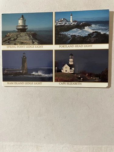 postcard 4 light houses Casio bay maine
