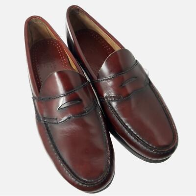 Allen Edmonds Cavanaugh Penny Loafers Shoe 12 Burgundy Calfskin 