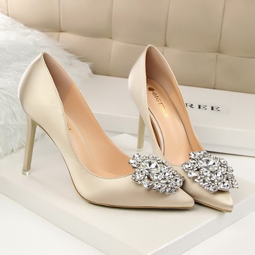 Scarpe da sposa decolte donna verdi raso punta strass tacco nuove - Foto 48 di 59