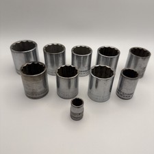 Lot Of 10 Vintage Craftsman 12 Pt Shallow Sockets -v- V --v-- Series Usa Made