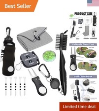 Golf Accessories Deluxe Kit - 11 Pieces including Towel, Divot Tool  Brush