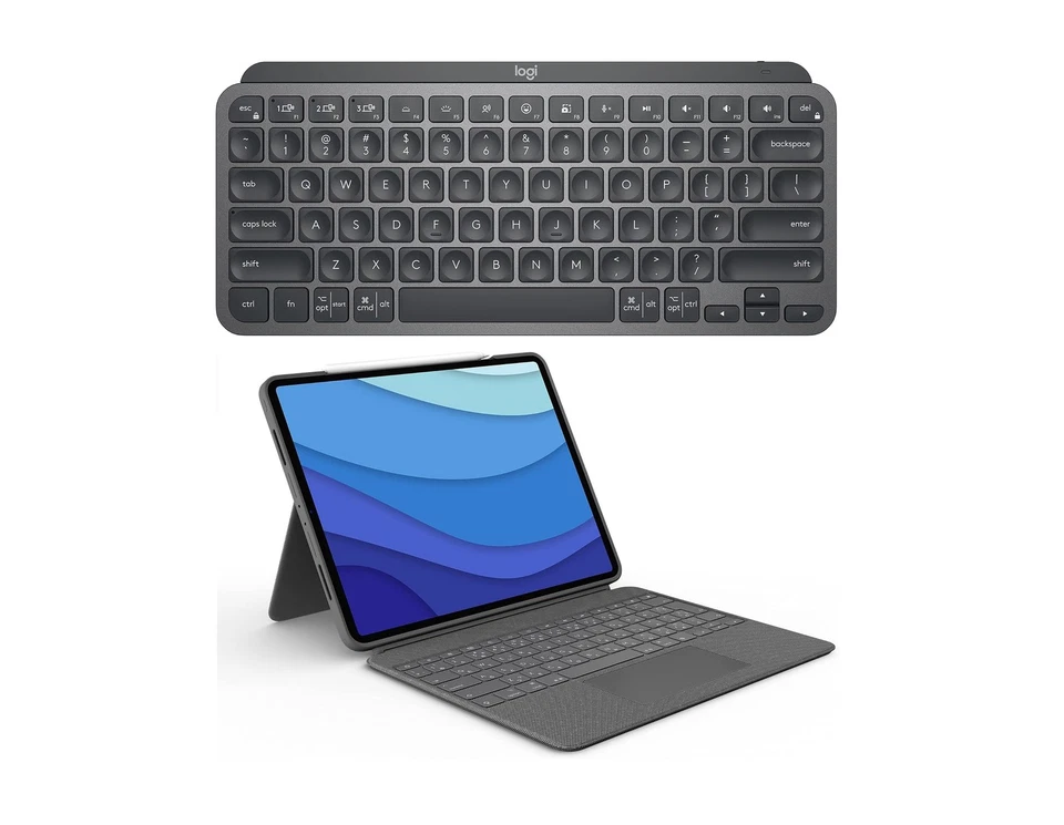 Teclado Inalámbrico Logitech MX Keys + Combo Touch iPad Pro Teclado Estuche