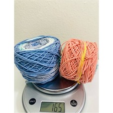 Bargain Yarn: 165 g / 5.82 oz Blue  Coral Variegated Yarn Cakes Untagged