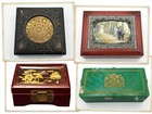 Vintage Jewelry Box Lot (4) Wood And Plastic Boxes In Good Shape — photo 1