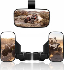 UTV Side Rear View Mirror and Center Mirror for 1.6" to 2" Bar Compatible with P