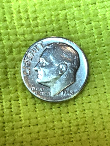 1948 P Roosevelt Dime 90% Silver Fine Condition
