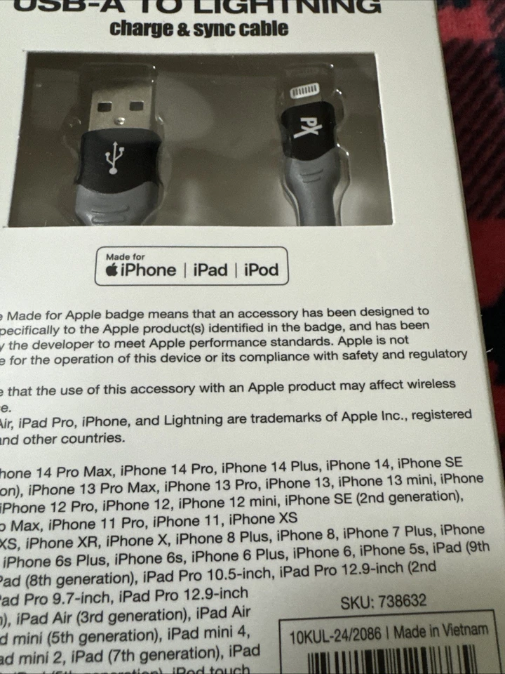 Cable de carga y sincronización micro USB trenzado de carga rápida Powerxcel de 10 pies nuevo Foto 2 de 2