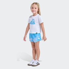 adidas Aop Woven Short Tee Set Girls White Casual Athletic Bottoms SB1158-KK6970