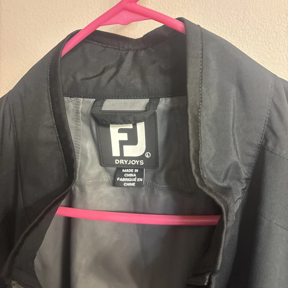 FootJoy DryJoys HydroLite Jacket Mens Large Black Golf Rain Waterproof Full Zip - Image 3 of 4