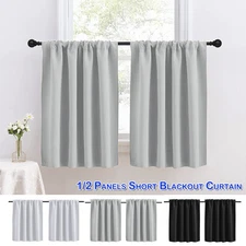Short Curtains Blackout Small Tier Window Curtain Bedroom Bathroom Kitchen Drape